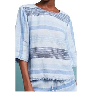 Anthropologie Cloth and Stone Linen Top Blue Women’s Size Large Bella Dahl